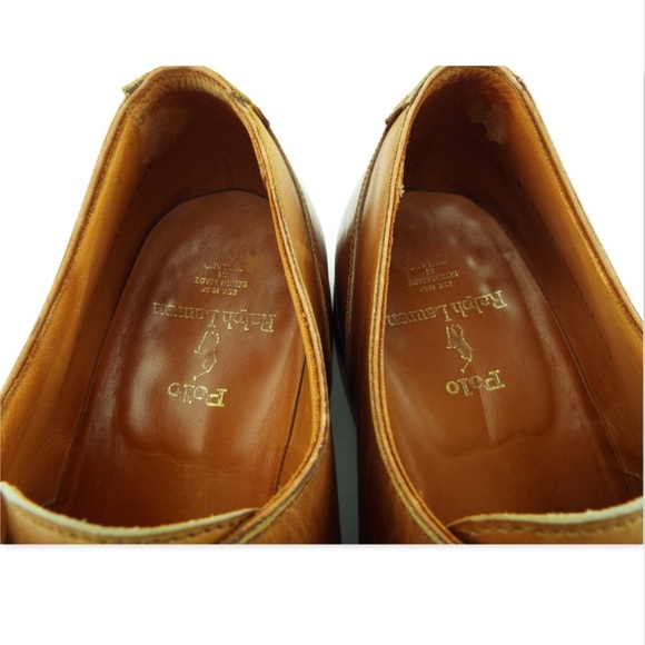 RALPH LAUREN POLO Royal Tan Brown Leather Lace-up Oxford Shoes 12 main image 5